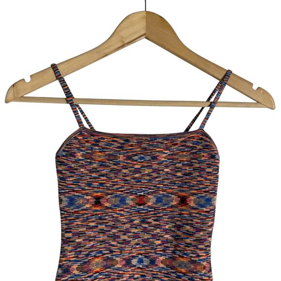 Sandro Multicolor Printed Knit Square Neck Sleeveless Festival Bodysuit Size XS - Picture 2 of 6